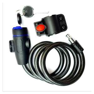 Bringamax Spiral-Lock 100 kerékpár lakat, fekete, kulccsal és tartóbilinccsel - Kerékpár zár