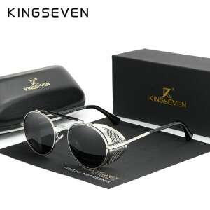 KINGSEVEN extravagáns polarizált napszemüveg oldalt napellenzővel, ezüst 71120375 Női napszemüveg