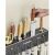 Wall-mounted kitchen organizer with hooks - 40x6.5x10.5 cm - Black 100513828