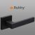 Ruhhy matt black door handle with square rosette