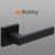 Ruhhy matt black door handle with square rosette