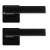 Black door handle set with square rosette, top view