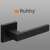 Ruhhy black door handle set with square rosette