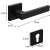 Dimensions of the black door handle set with square rosette