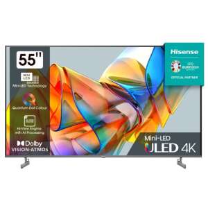 Hisense 55U6KQ 4K UHD Smart MiniLED Televízió, 139 cm, HDR10+, Dolby Vision