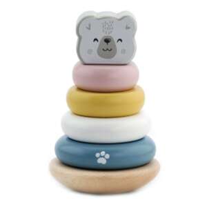 Turnul cu inele PolarB Ursuleț - Turn din lemn Montessori pentru copii mici - Premergatoare, Premergatoare și Jocuri de dezvoltare pentru copii mici