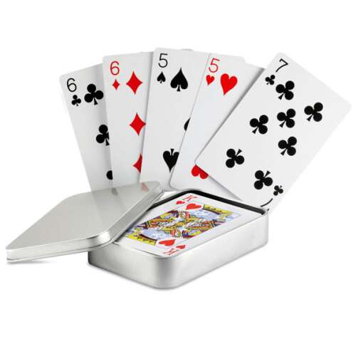 Franciakártya römi póker kártya fém dobozban