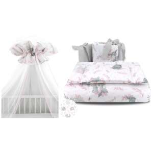 Baby Shop 4 részes babaágynemű - Lulu rózsaszín/szürke 84445085 