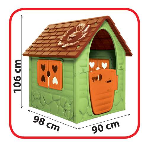 Casuta de joaca de exterior pentru copii Dohany Toys, plastic, Verde, 98 x 90 x 106 cm 456