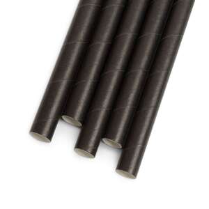 Black paper straws, biodegradable and compostable, perfect for everyday use - Cocktail making