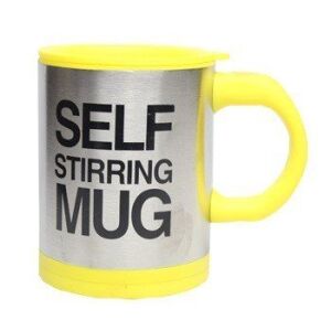 Self Stirring Mug, Stainless Steel, 350ml, Yellow - Nonbrand Mug