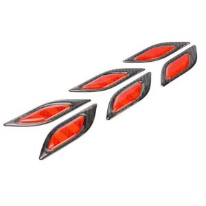 Reflective Carbon Car Sticker, Car Tuning Stripe Black-Red 132026891 - Car decal