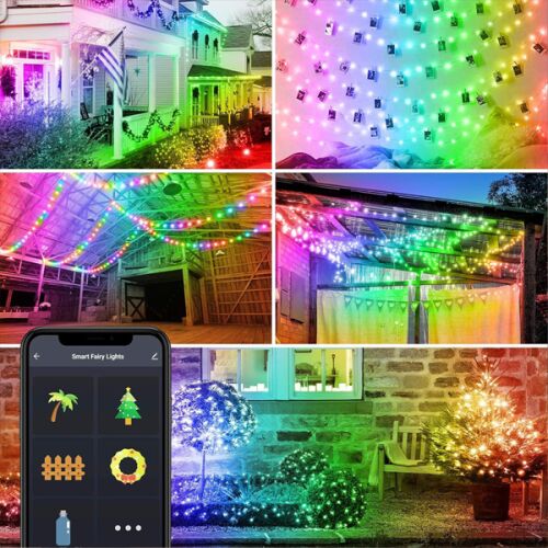 Okos LED Fairy Lights - 10m RGB Bluetooth string lights for indoor and outdoor decoration, mobile app control