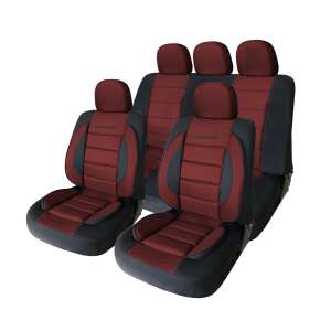 Set de huse universale premium Carguard pentru scaune auto, bordo și negru, 11 piese - Huse pentru scaune auto