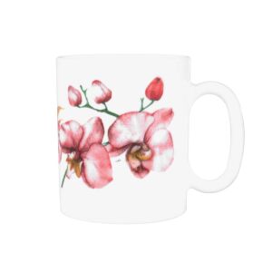 Luminarc Florosa Essence Orchidea Bögre - 320 ml, fehér kerámia bögre rózsaszín orchidea mintával - Luminarc