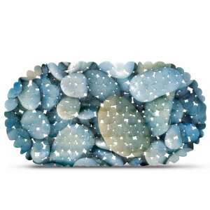 BEWELLO kék kavicsos fürdőszoba szőnyeg, csúszásgátló, 66x35 cm - Bewello