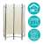 Timeless Tools 4-panel room divider screen in beige, black metal frame, used in a living room, bedroom, or shop