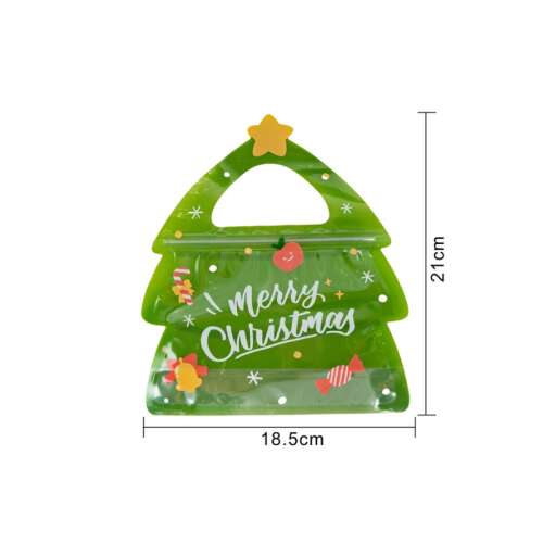 25 darabos karácsonyfa formájú ajándékcsomag táska, "Merry Christmas" felirattal és aranyos mintákkal, újrazárható, tökéletes cukorkákhoz, süteményekhez és kis ajándékokhoz - Ajándéktasak