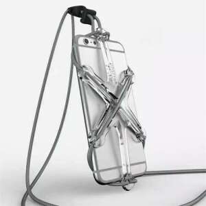 Black elastic phone holder for sports, compatible with all phones, adjustable strap, comfortable, secure fit, hands-free use, perfect for running, jogging, gym, and other activities - Sports phone case