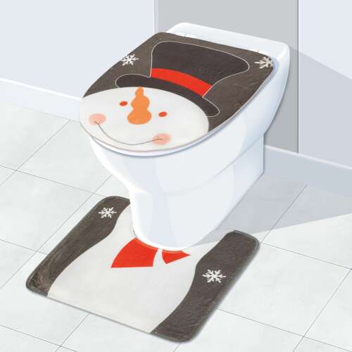 Karácsonyi WC ülőke és szőnyeg hóember mintával - 58281B