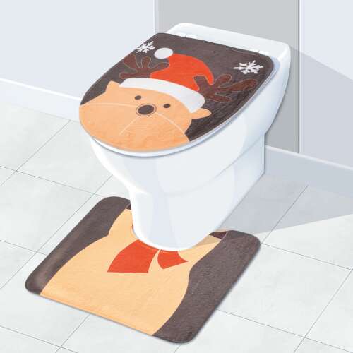 Karácsonyi WC ülőke és szőnyeg rénszarvas mintával - 58281C
