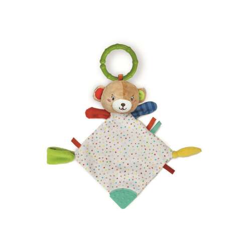 Clementoni Baby Lovely Bear Comforter, plush baby toy with rattle, soft fabric, multi-colored, for newborns, 0+ months