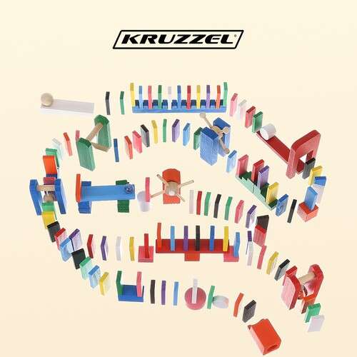 Kruzzel wooden dominoes set with 360 pieces and a bag