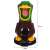 Kruzzel Hungry Duck target shooting game, duck shaped toy with a mouth that opens and closes, digital score display, yellow and green colors, dimensions shown