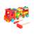 Wooden toy truck with hammer, screwdriver, and colorful screws for kids to play with