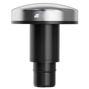 Malatec massage gun heating head, silver and black, front view - Malatec