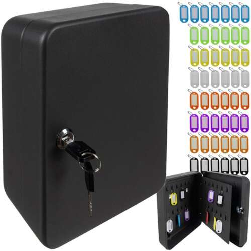 Schlüsselschrank mit 48 Schlüsselhaken und farbigen Schlüsselanhängern
