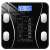 Intelligens LCD bathroom scale, black, max 180 kg, with Bluetooth, measures 8 parameters, connects to smartphone app