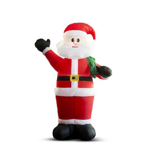 Phenom deco felfújható Mikulás karácsonyi dekoráció, 180 cm magas, LED világítással, kültéri használatra, IP44 időjárásálló