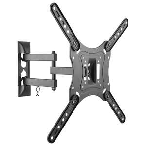 Cabletech UCH0203 TV fali konzol 23-55 hüvelykes képernyőkhöz, fekete, dönthető és forgatható - Cabletech