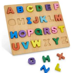 Fa ábécé kirakó gyerekeknek, 26 színes betű, tanulj az ábécét, oktató játék, óvodai tanulás, korai tanulás, ábécé kirakó kisgyermekeknek - Puzzle