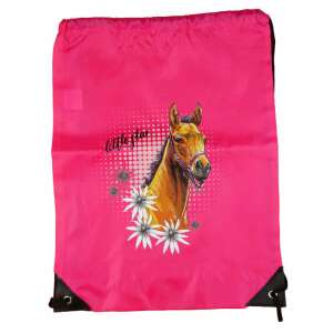 Rózsaszín húzózsinóros tornazsák ló mintával, little star márka - Tornazsák