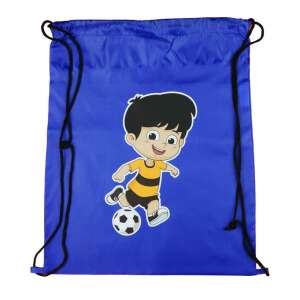 Kék húzózsinóros tornazsák focilabdázó rajzfilmfigurával - Tornazsák