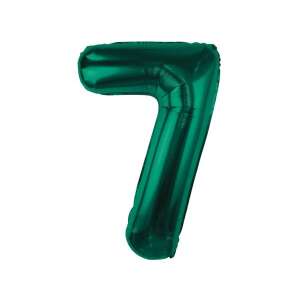 BandC Bottle Green Folienballon Zahl 7, 85cm, Partydekoration - Luftballons
