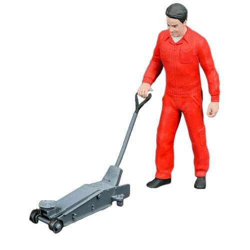 1:18 méretarányú mechanikus figura autó emelővel, Atlantic modell