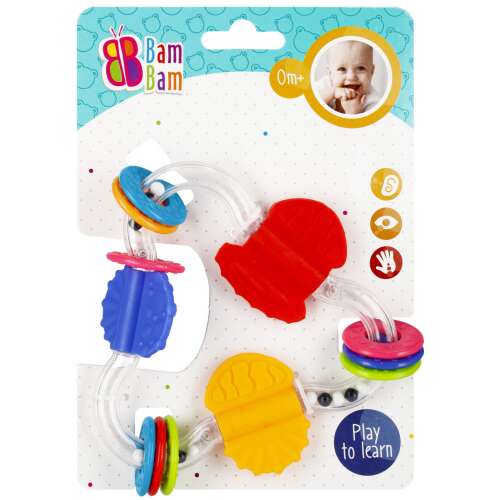 Bam Bam Colorful Baby Rattle, Play to Learn, 0m+