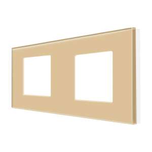 LUXION Dupla Kristályüveg Sorolókeret, 2x dugaljhoz-konnektorhoz-csatlakozó aljzathoz, kapcsolókhoz