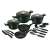 Berlinger Haus Emerald Collection 17 piece cookware set, green with gold accents