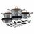 Berlinger Haus Moonlight Collection 17-Piece Cookware Set with Silver Finish