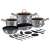 Berlinger Haus Moonlight Edition 17-piece cookware set with pots, pans, knives, and utensils