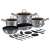 Berlinger Haus Moonlight Edition 17-piece cookware set with pots, pans, knives, and utensils