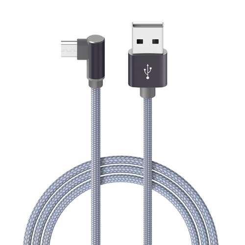 Borofone BX26 Micro USB töltési kábel, 1 méter hosszú, szürke, derékszögű csatlakozó - Borofone