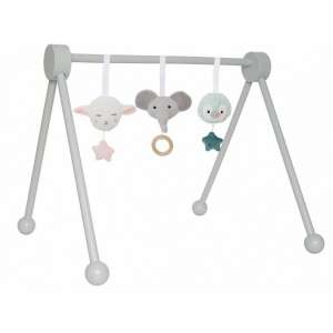JABADABADO baby gym - grey wooden baby gym with hanging toys, including a sheep, an elephant, and a bird - Babies & Toddler