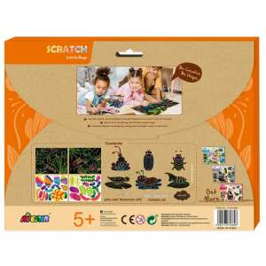 Avenir Scratch Little Bugs Scratch Art Set with 8 sheets of colorful scratch paper and a wooden stylus - Arts & crafts kit