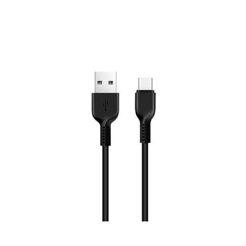 Kabel ładujący Hoco USB Type-C, czarny, 3 metry, pokazujący oba końce