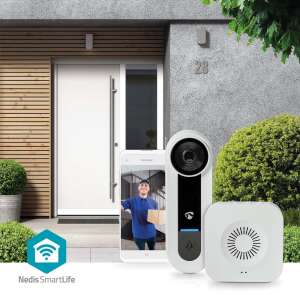 Nedis SmartLife Wi-Fi video doorbell with chime, see who's at your door from your smartphone - Intercom
